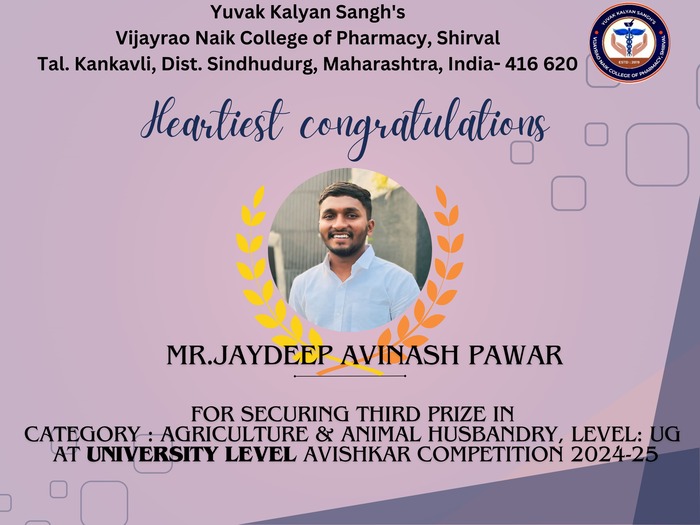 Congrats to Mr. Jaydeep Pawar for securing third prize